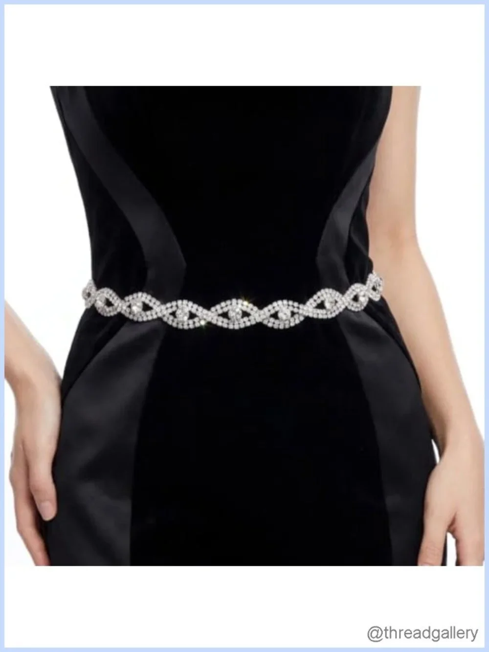 Rhinestone Waist Belt for Women Zinc Alloy Chain 0.79 Inch Adjustable Hook